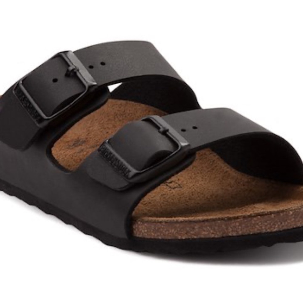 Birkenstock Arizona Girls Sandals EU 33 US 2 Black Double Strap Slides